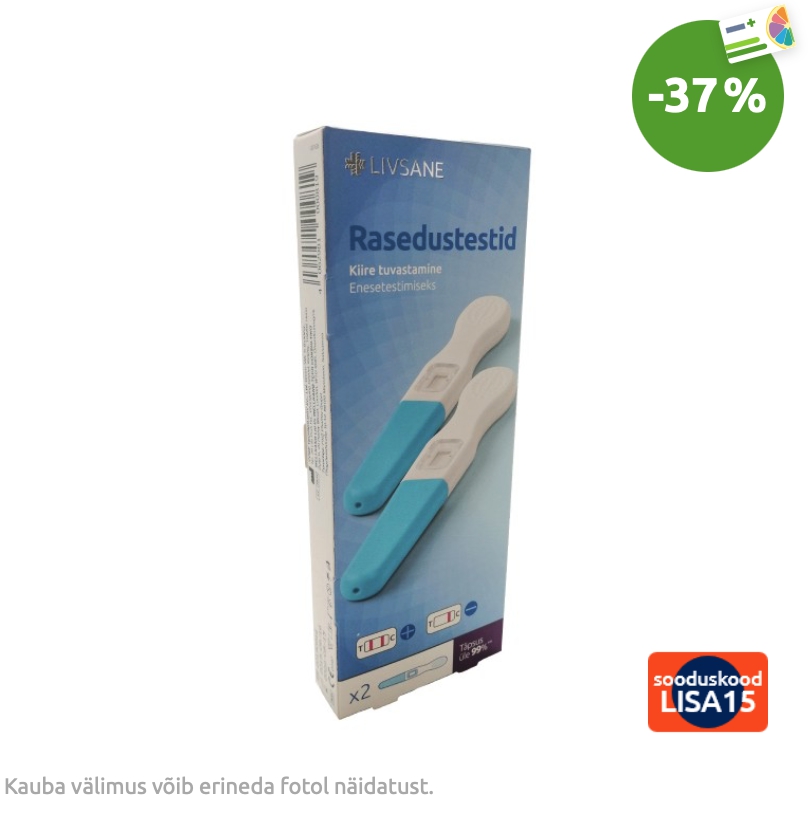 BENU apteegist leitav Livsane rasedustest N2 maksab täishinnaga just nii palju (+- 1€)